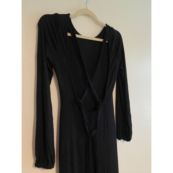 Free People Beach Luna Midi Dress Size SIZE XS Black Ribbed Maxi Dress - Picture 5 of 5